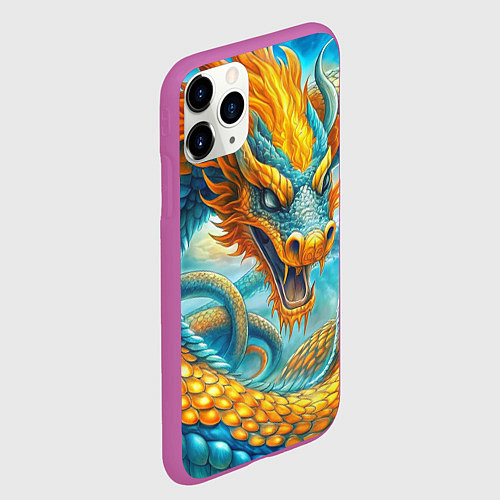 Чехол iPhone 11 Pro матовый Огромная змея / 3D-Фиолетовый – фото 2