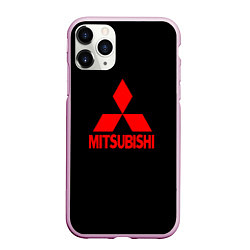 Чехол iPhone 11 Pro матовый Mitsubishi red logo, цвет: 3D-розовый