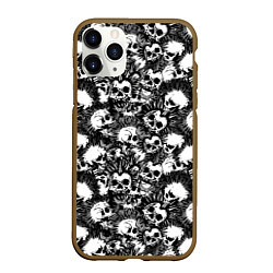 Чехол iPhone 11 Pro матовый Панк черепа, цвет: 3D-коричневый