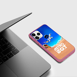 Чехол iPhone 11 Pro матовый Astro bot персонажи, цвет: 3D-малиновый — фото 2
