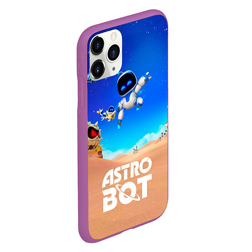 Чехол iPhone 11 Pro матовый Astro bot персонажи / 3D-Фиолетовый – фото 2