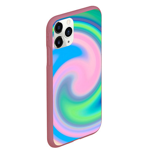 Чехол iPhone 11 Pro матовый Абстракция спиральная / 3D-Малиновый – фото 2