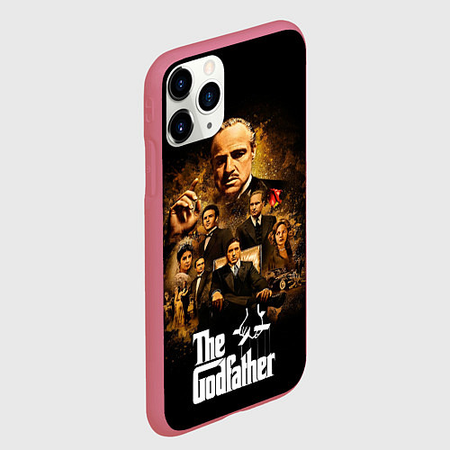 Чехол iPhone 11 Pro матовый Corleone family / 3D-Малиновый – фото 2