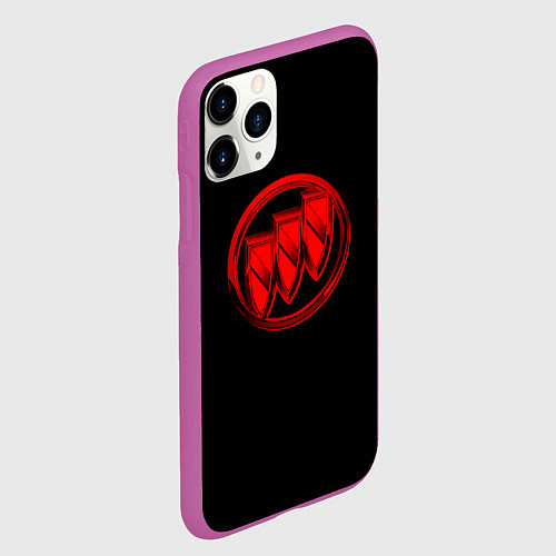 Чехол iPhone 11 Pro матовый Buick red logo / 3D-Фиолетовый – фото 2