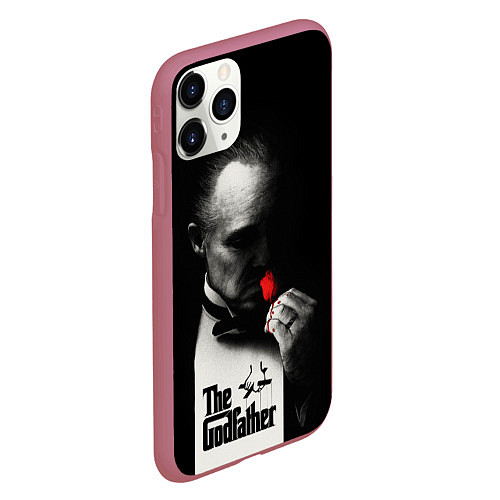 Чехол iPhone 11 Pro матовый The Godfather - Don Vito / 3D-Малиновый – фото 2