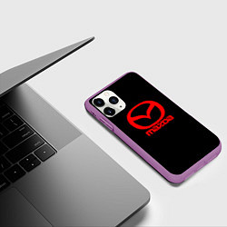 Чехол iPhone 11 Pro матовый Mazda red logo, цвет: 3D-фиолетовый — фото 2