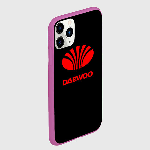 Чехол iPhone 11 Pro матовый Daewoo red logo / 3D-Фиолетовый – фото 2