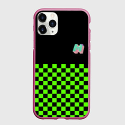 Чехол iPhone 11 Pro матовый Minecraft клетка, цвет: 3D-малиновый