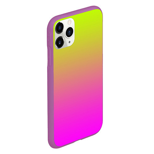 Чехол iPhone 11 Pro матовый Градиент яркий / 3D-Фиолетовый – фото 2