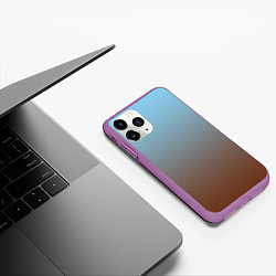 Чехол iPhone 11 Pro матовый Текстура градиент, цвет: 3D-фиолетовый — фото 2