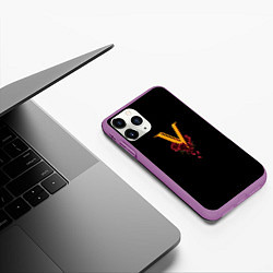 Чехол iPhone 11 Pro матовый Valentinos logo Cyberpunk, цвет: 3D-фиолетовый — фото 2