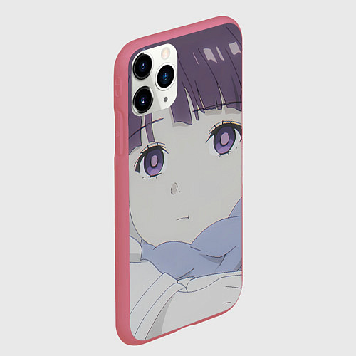 Чехол iPhone 11 Pro матовый Fern Cute Face / 3D-Малиновый – фото 2