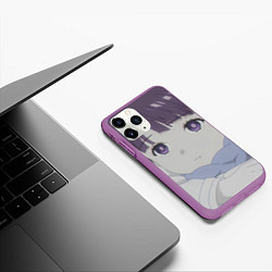 Чехол iPhone 11 Pro матовый Sousou no Frieren Ферн cute face, цвет: 3D-фиолетовый — фото 2