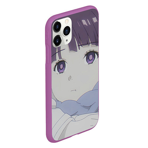 Чехол iPhone 11 Pro матовый Sousou no Frieren Ферн cute face / 3D-Фиолетовый – фото 2