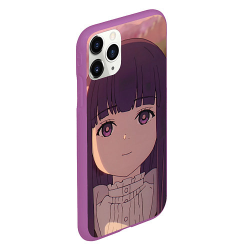 Чехол iPhone 11 Pro матовый Sousou no Frieren Ферн cute face / 3D-Фиолетовый – фото 2