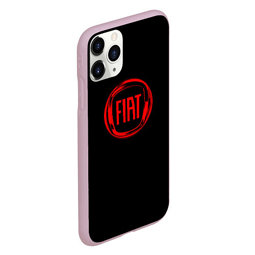 Чехол iPhone 11 Pro матовый FIAT logo red / 3D-Розовый – фото 2