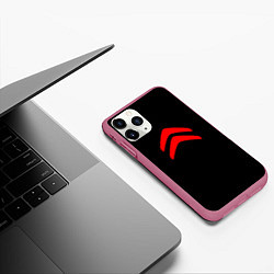 Чехол iPhone 11 Pro матовый Citroen logo red, цвет: 3D-малиновый — фото 2