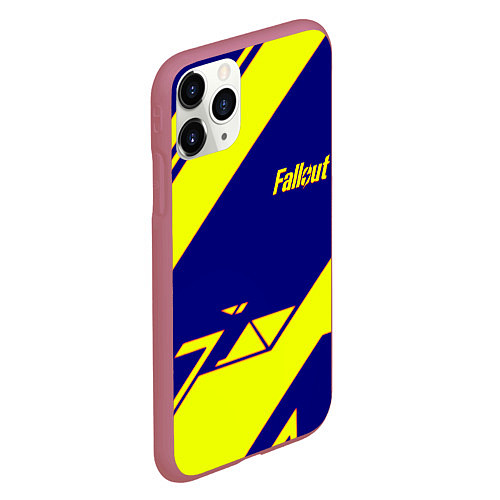 Чехол iPhone 11 Pro матовый Fallout film geometry / 3D-Малиновый – фото 2