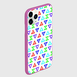 Чехол iPhone 11 Pro матовый Ведьмак магические символы, цвет: 3D-фиолетовый — фото 2