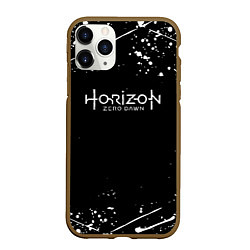 Чехол iPhone 11 Pro матовый Horizon Zero Dawn всплеск красок, цвет: 3D-коричневый