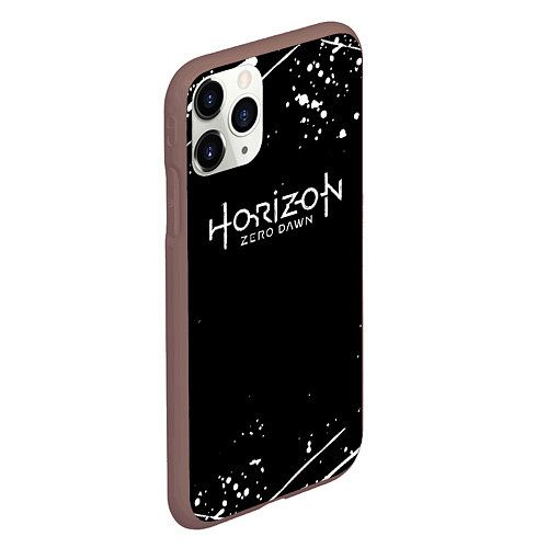 Чехол iPhone 11 Pro матовый Horizon Zero Dawn всплеск красок / 3D-Коричневый – фото 2