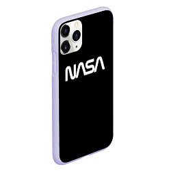 Чехол iPhone 11 Pro матовый Nasa white logo, цвет: 3D-светло-сиреневый — фото 2