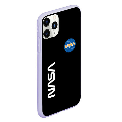 Чехол iPhone 11 Pro матовый NASA logo usa space / 3D-Светло-сиреневый – фото 2