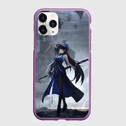 Чехол iPhone 11 Pro матовый Грозовые волны - Янъян, цвет: 3D-фиолетовый
