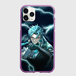 Чехол iPhone 11 Pro матовый Джиян - Грозовые волны, цвет: 3D-фиолетовый