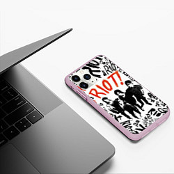 Чехол iPhone 11 Pro матовый Paramore - riot, цвет: 3D-розовый — фото 2