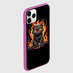 Чехол iPhone 11 Pro матовый Арт Котик и огонь - Скелеты в шкафу, цвет: 3D-фиолетовый — фото 2
