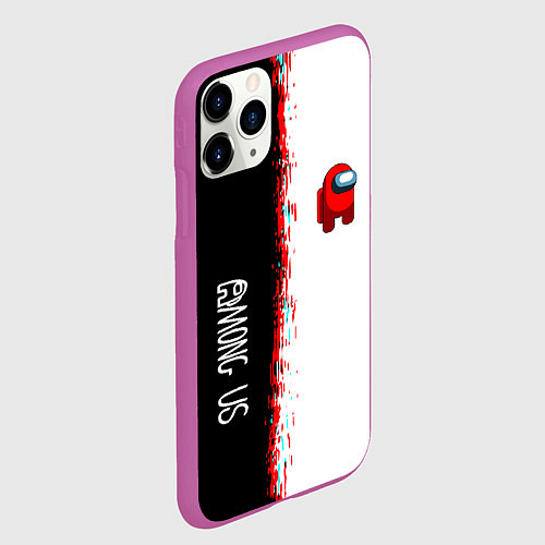 Чехол iPhone 11 Pro матовый Among us предатель / 3D-Фиолетовый – фото 2