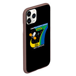 Чехол iPhone 11 Pro матовый Nasa space logo usa, цвет: 3D-коричневый — фото 2