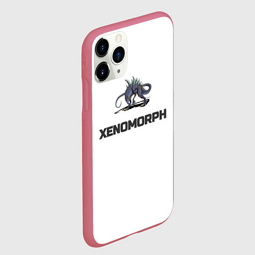 Чехол iPhone 11 Pro матовый Чужой xenomorph / 3D-Малиновый – фото 2