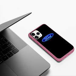 Чехол iPhone 11 Pro матовый Ford neon steel, цвет: 3D-малиновый — фото 2