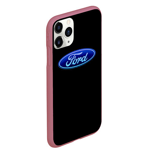 Чехол iPhone 11 Pro матовый Ford neon steel / 3D-Малиновый – фото 2