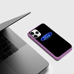 Чехол iPhone 11 Pro матовый Ford neon steel, цвет: 3D-фиолетовый — фото 2