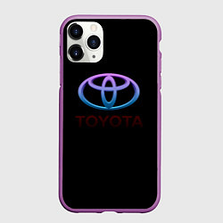 Чехол iPhone 11 Pro матовый Toyota neon steel, цвет: 3D-фиолетовый