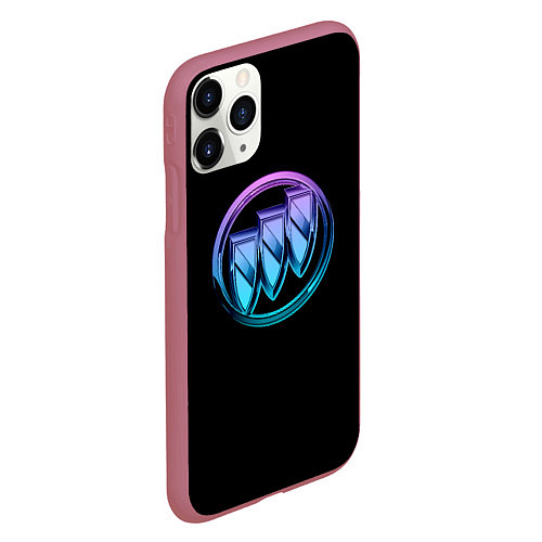 Чехол iPhone 11 Pro матовый Buick logo neon / 3D-Малиновый – фото 2