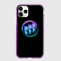 Чехол iPhone 11 Pro матовый Buick logo neon, цвет: 3D-фиолетовый