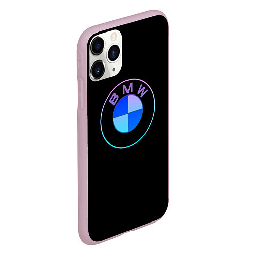 Чехол iPhone 11 Pro матовый BMW neon logo / 3D-Розовый – фото 2