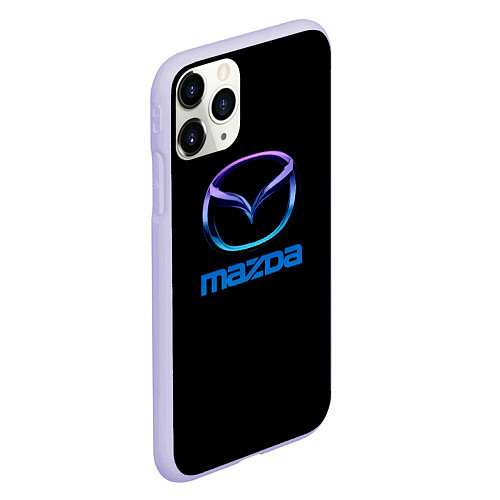 Чехол iPhone 11 Pro матовый Mazda neon logo / 3D-Светло-сиреневый – фото 2