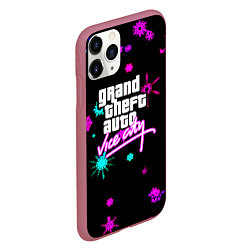 Чехол iPhone 11 Pro матовый GTA winter neon, цвет: 3D-малиновый — фото 2