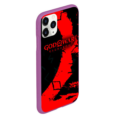 Чехол iPhone 11 Pro матовый God of War текстура / 3D-Фиолетовый – фото 2