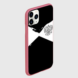 Чехол iPhone 11 Pro матовый Герб рф абстрактные краски, цвет: 3D-малиновый — фото 2