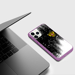Чехол iPhone 11 Pro матовый Герб Росси краски, цвет: 3D-фиолетовый — фото 2