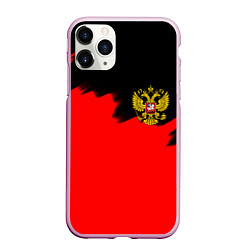 Чехол iPhone 11 Pro матовый Россия красные краски, цвет: 3D-розовый