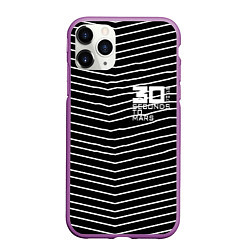 Чехол iPhone 11 Pro матовый Thirty Seconds to Mars pattern optic, цвет: 3D-фиолетовый