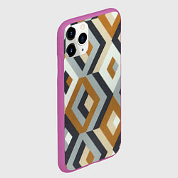 Чехол iPhone 11 Pro матовый Ромбы эскада, цвет: 3D-фиолетовый — фото 2