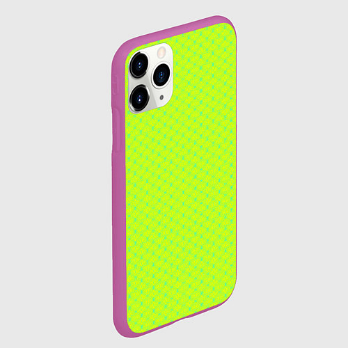 Чехол iPhone 11 Pro матовый Неоновый паттерн тонких линий / 3D-Фиолетовый – фото 2